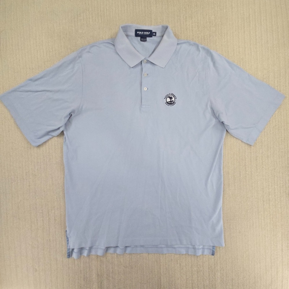 Polo Ralph Lauren Golf Shirt Mens XL Blue Pebble Beach Links Vintage Y2K